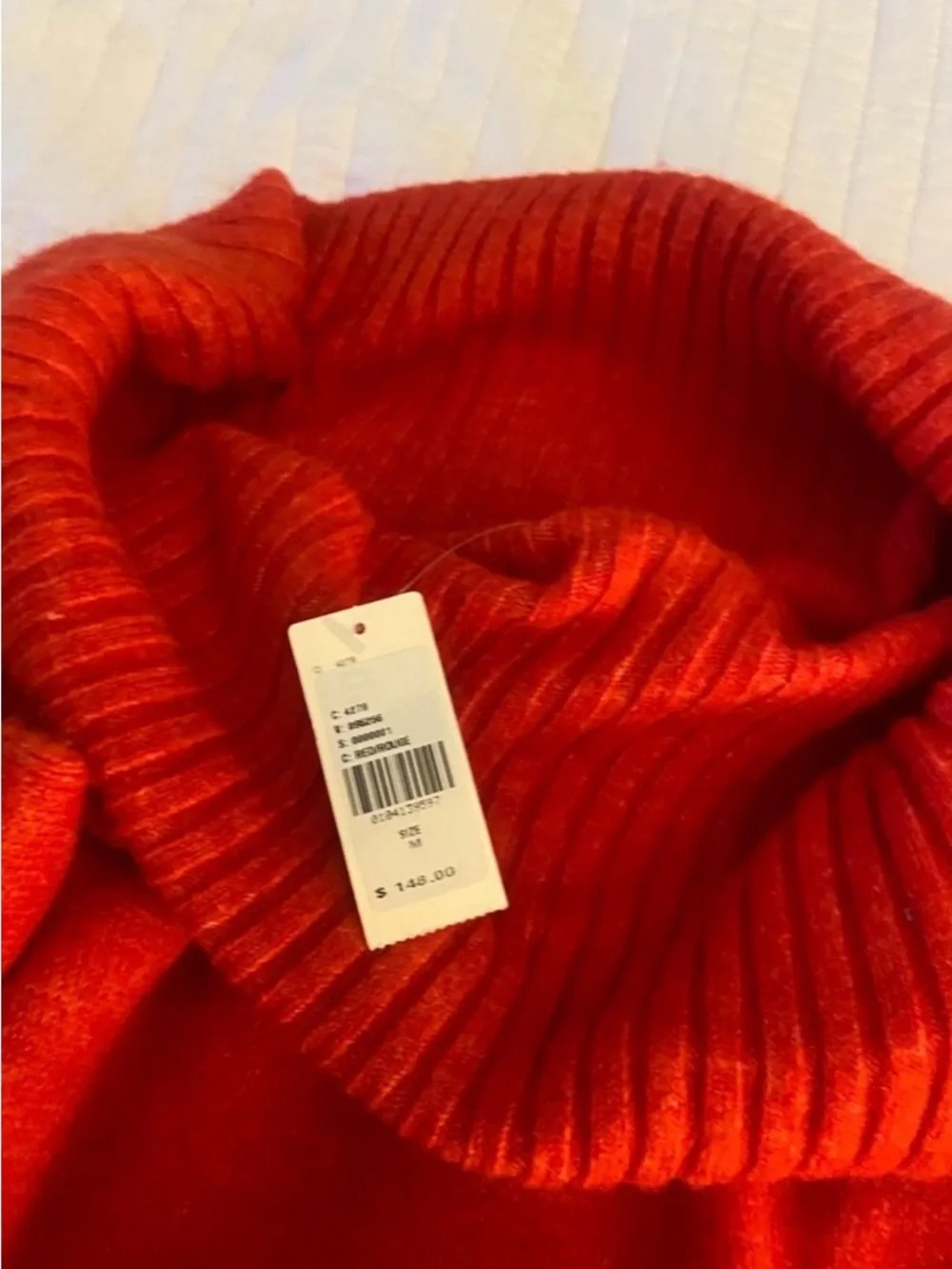 Anthropologie Off-Shoulder Orange Knit Maxi Sweater